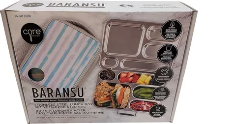 baransu stainless steel lunch box|Stainless Steel Lunch Box Set with Insulated Bag.